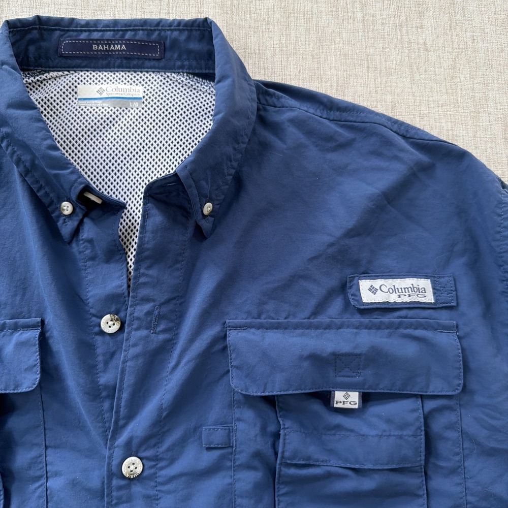 Columbia PFG Bahama II Mens Large Long Sleeve Fishing Shirt Omni-Shade Vented - Picture 2 of 7